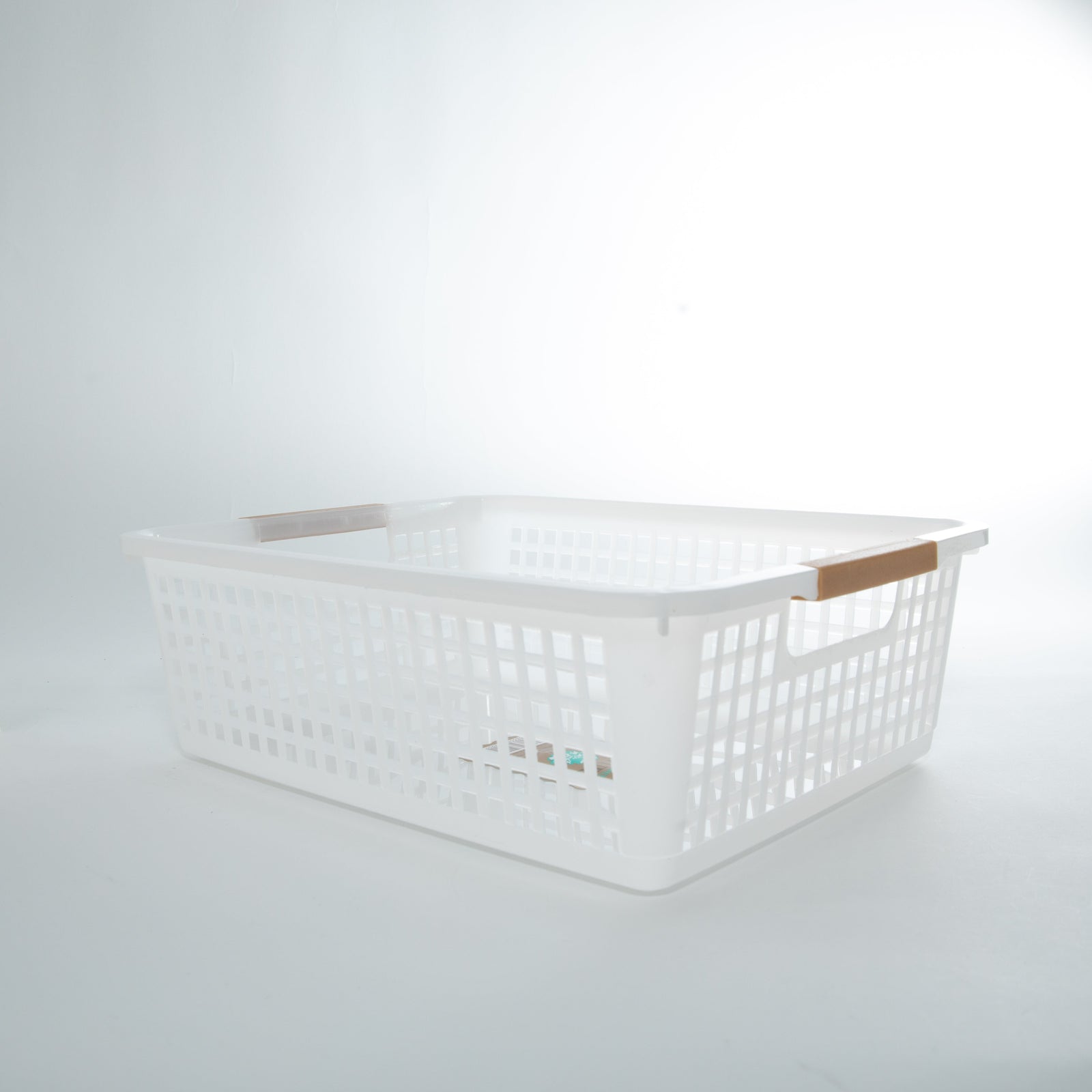 White Mesh Basket with Handle Indents