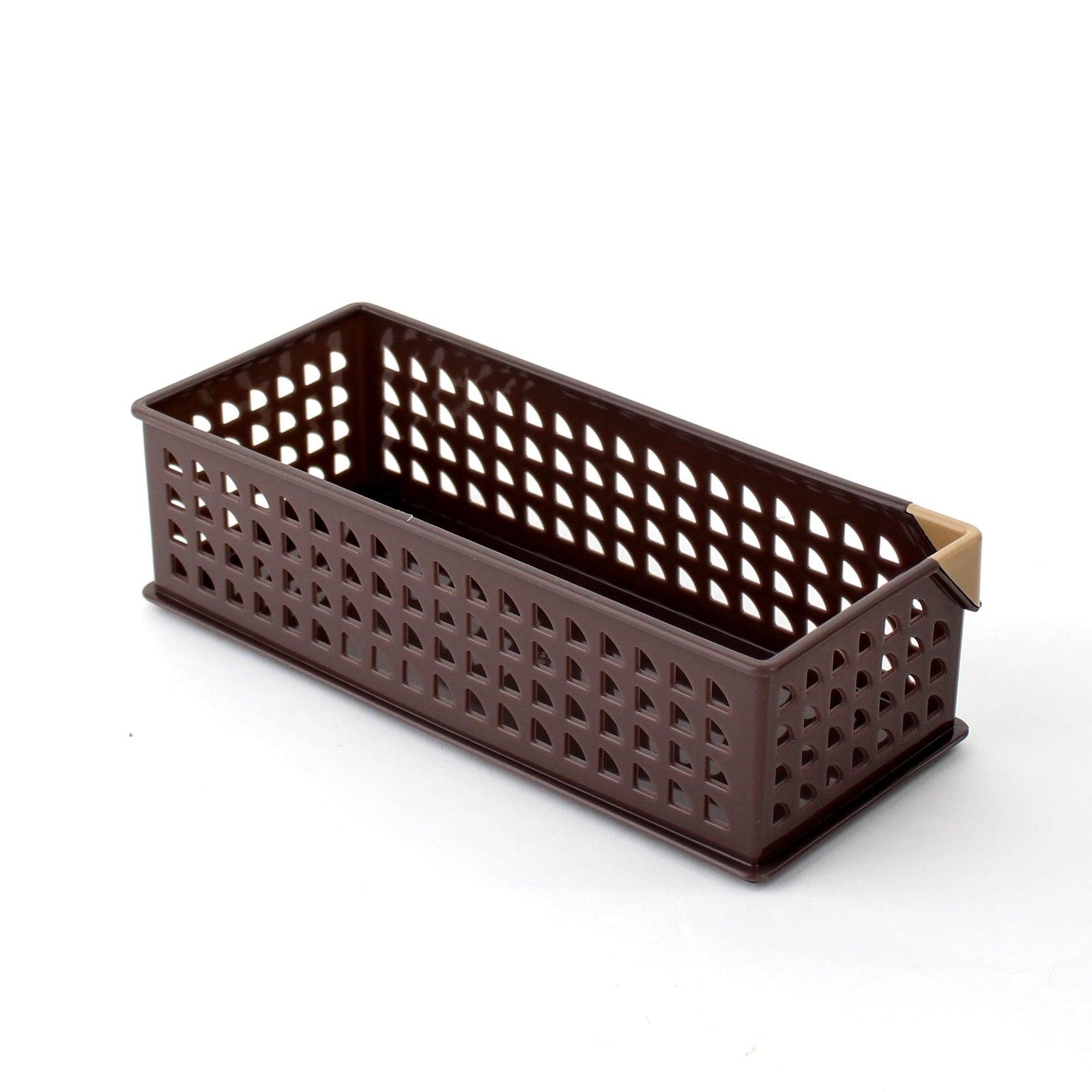 Brown Mesh Storage Bin Basket (24x10.5x7cm)