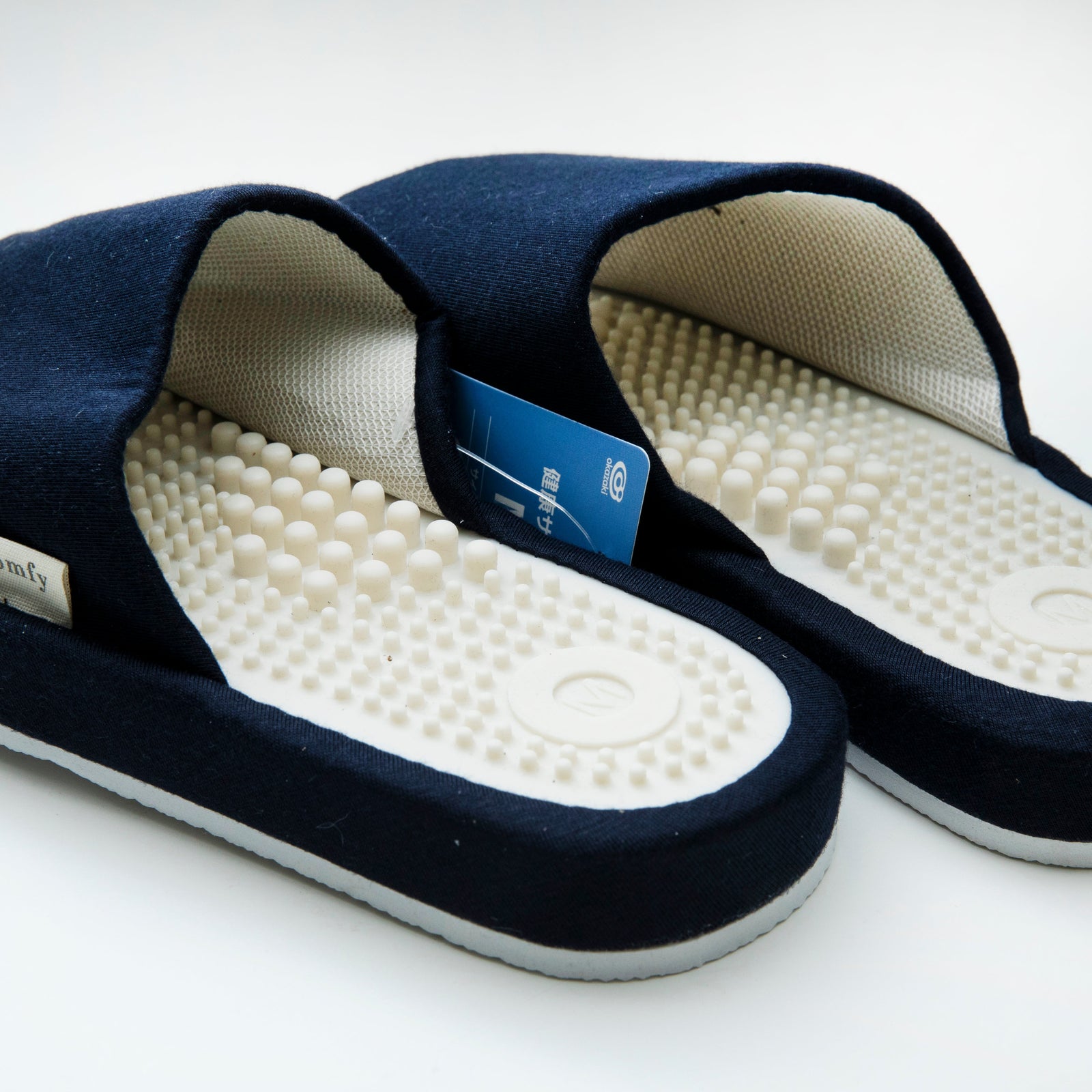 Massaging Foot Bed Slippers M (24.5cm) - Navy