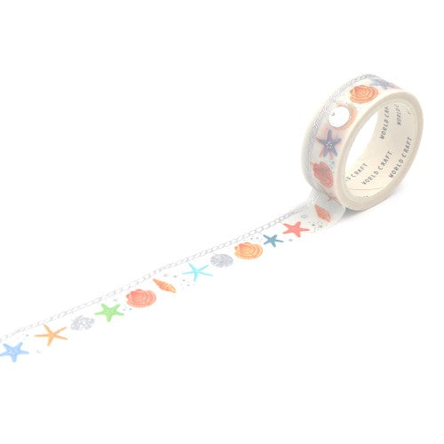 World Craft Glittery Sea Shell Masking Tape KRMT15-063