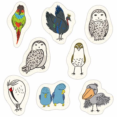 Seal Do Endangered Animals: Birds Sticker Flakes bp-fs-10003