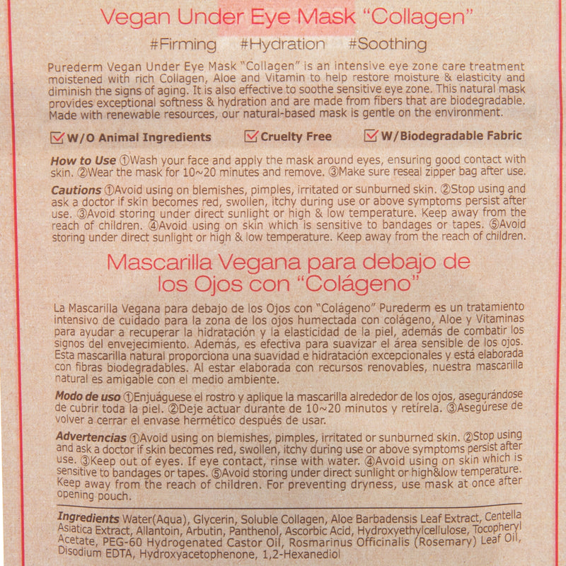 Purederm Vegan Under Eye Mask Collagen